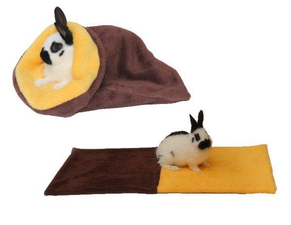 Marysa pelíšek 3v1 pro hlodavce, tmavě hnědý/žlutý Marysa pelíšek 3v1 pro hlodavce, tmavě hnědý/žlutý