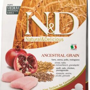 N&D ANCESTRAL GRAIN Dog LG Chicken, Spelt, Oats & Pomegranate Puppy Medium & Maxi 12 kg