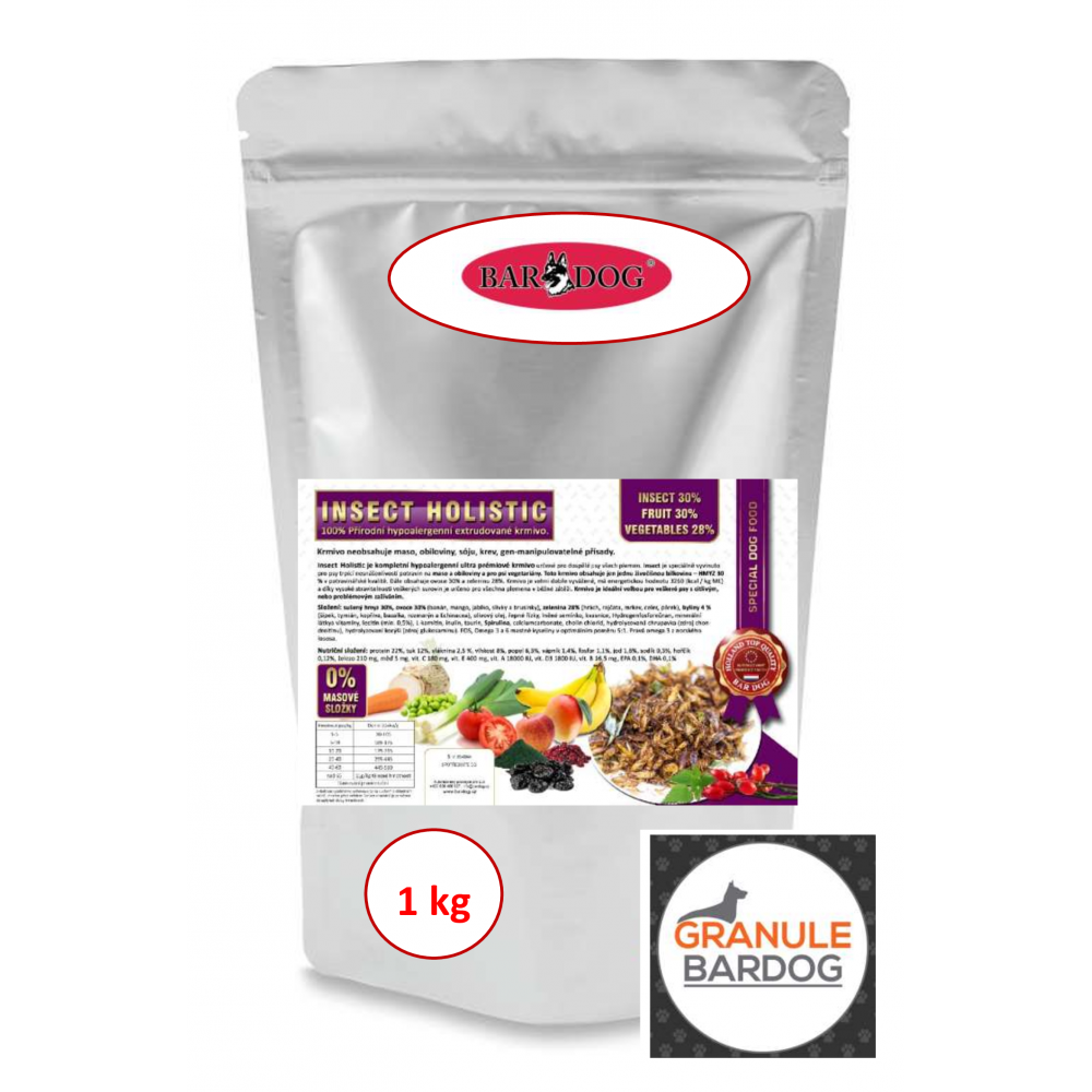 Granule Bardog Hypoalergenní grain free granule Insect Holistic - 1 kg Granule Bardog Hypoalergenní grain free granule Insect Holistic - 1 kg