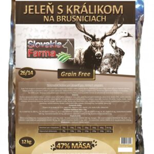 Hypoalergenní granule SlovakiaFarma – Jelen s králíkem na brusinkách