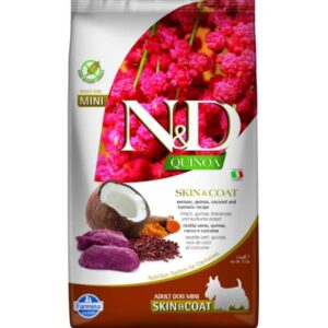 N&D QUINOA Dog GF Skin & Coat, Venison & Coconut Adult Mini 2,5 kg