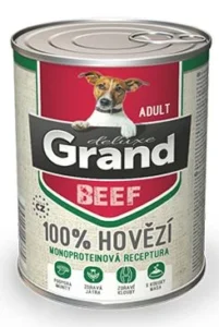 GRAND konz. deluxe pes 100% hovězí 400g