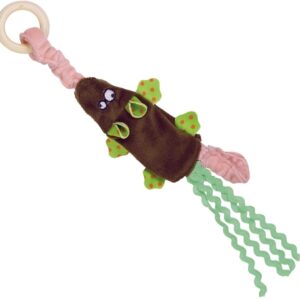 Nobby hračka pro kočky plyšová myška s dřevěným kroužkem 29,5 cm