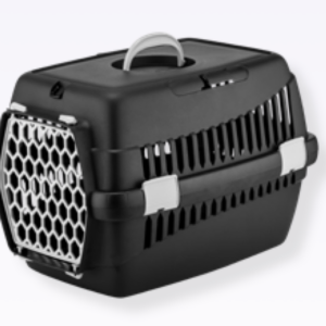 4DOG Deluxe Přepravka 49x35x32,5cm – Černo/šedá