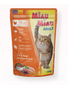 Miau Miau Kapsa Adult Chicken/Liver - 100g