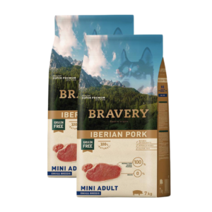 Bravery Dog Mini Adult Iberian Pork – 2 x 7kg