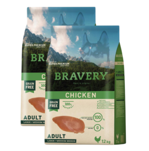Bravery Dog Medium/Large Adult Chicken - 2 x 12kg