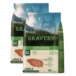 Bravery Dog Medium/Large Adult Chicken – 2 x 12kg