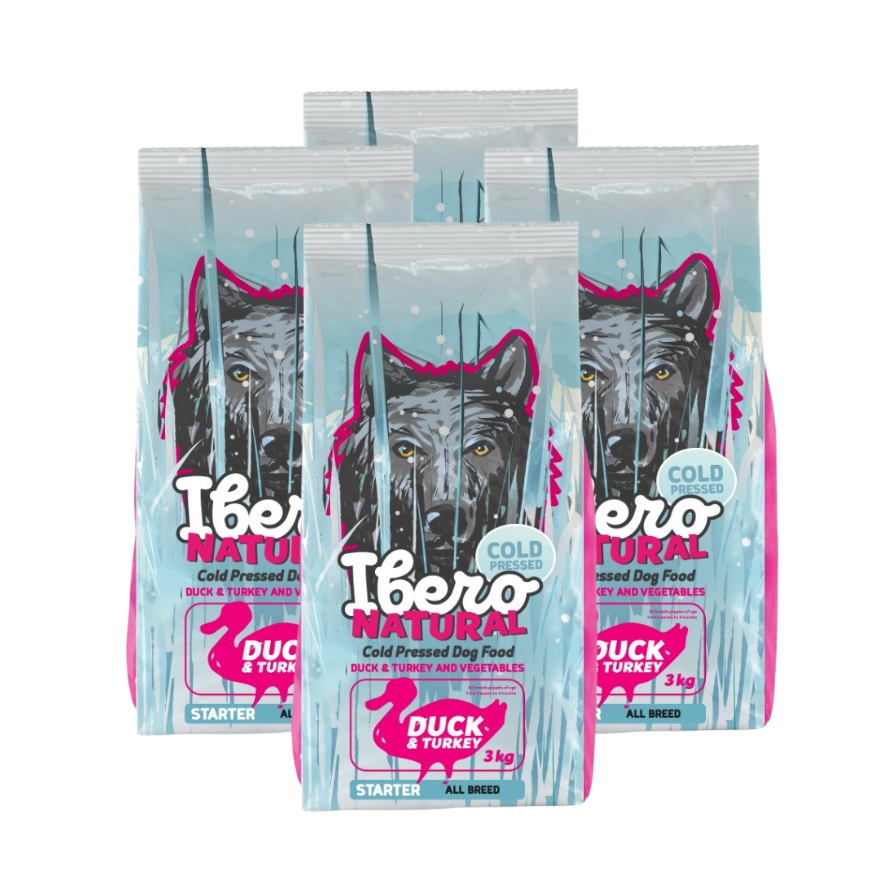 Ibero Cold Press Dog Starter/Puppy Duck&Turkey - 4x3kg Ibero Cold Press Dog Starter/Puppy Duck&Turkey - 4x3kg