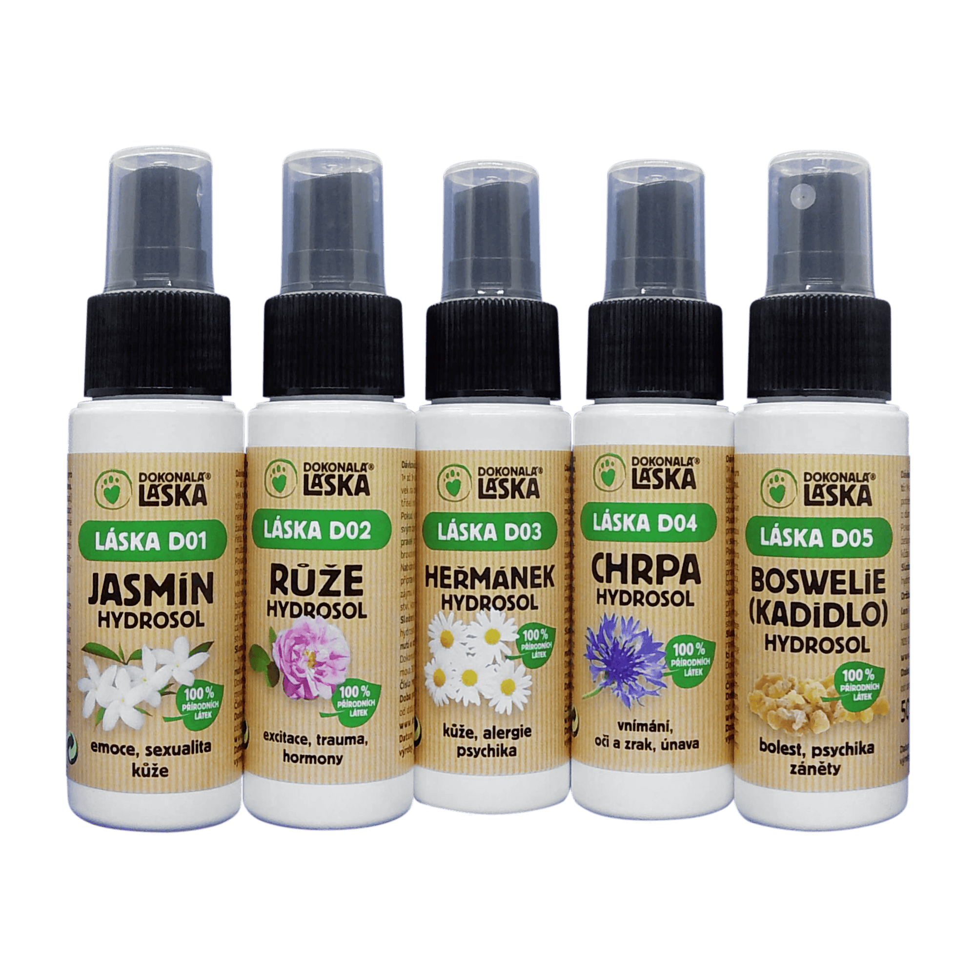 Dokonalá Láska Zvýhodněný set hydrosolů Dokonalá Láska Zvýhodněný set hydrosolů