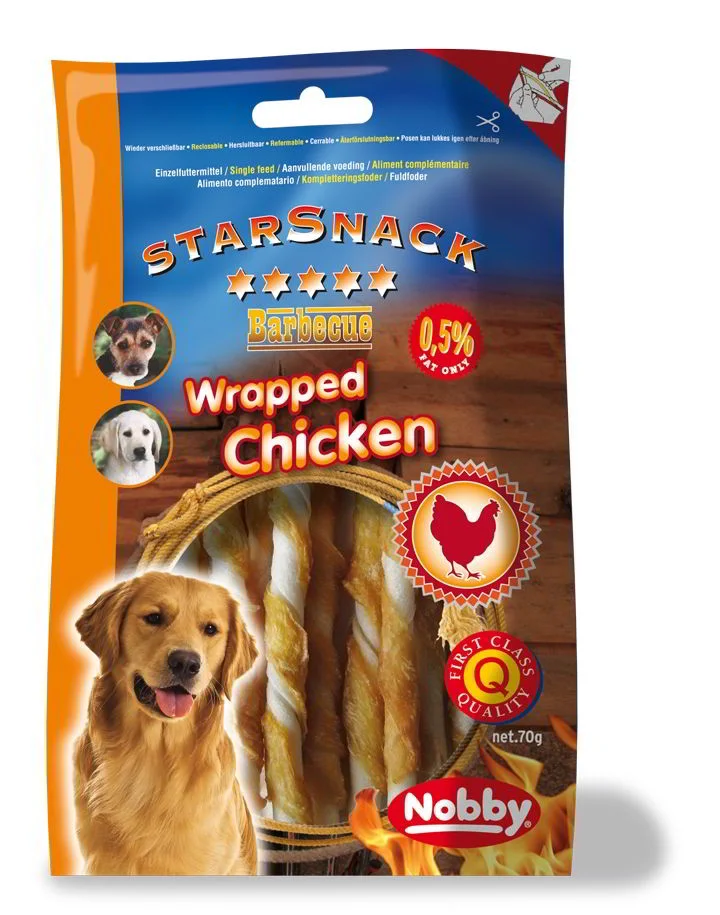 Nobby StarSnack Barbecue Wrapped Chicken 70g Nobby StarSnack Barbecue Wrapped Chicken 70g