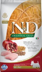 N&D ANCESTRAL GRAIN Dog LG Chicken, Spelt, Oats & Pomegranate Senior Mini 2,5kg