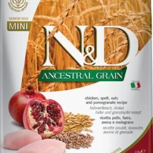 N&D ANCESTRAL GRAIN Dog LG Chicken, Spelt, Oats & Pomegranate Senior Mini 2,5kg