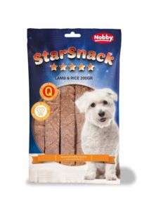 Nobby StarSnack Strips pamlsky plátky jehně+rýže 20ks / 200g