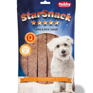 Nobby StarSnack Strips pamlsky plátky jehně+rýže 20ks / 200g