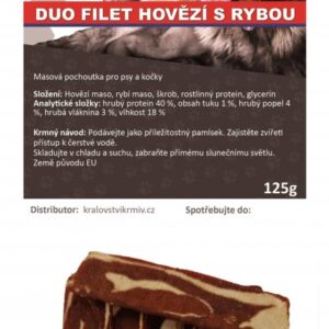 Duo filet hovězí s rybou 125g