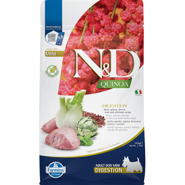 N&D QUINOA Dog GF Digestion, Lamb & Fennel Adult Mini 800 g N&D QUINOA Dog GF Digestion, Lamb & Fennel Adult Mini 800 g