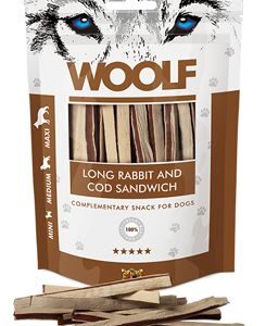 WOOLF pochoutka soft Rabbit&Cod sandwich long 100g