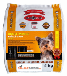 Granule Bardog Super premiové granule Adult Mini S 24/13 - 4 kg