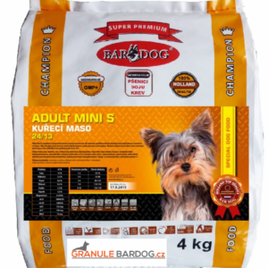 Granule Bardog Super premiové granule Adult Mini S 24/13 – 4 kg