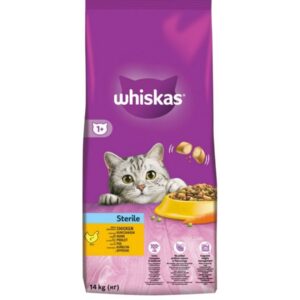 Whiskas Suché Sterile/Kuřecí – 14kg