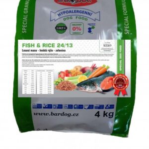Granule Bardog Hypoalergenní granule Fish rice 24/13 – 4 kg