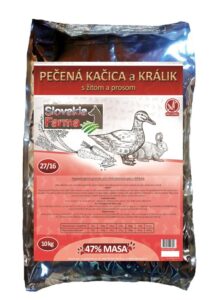 Hypoalergenní Granule Slovakia Farma - Pečená kačica a králik s žitom a prosom 27/16 - 10 kg