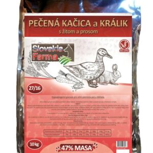 Hypoalergenní Granule Slovakia Farma – Pečená kačica a králik s žitom a prosom 27/16 – 10 kg