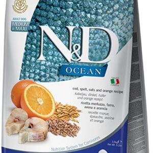 N&D OCEAN Dog LG Cod, Spelt, Oats & Orange Adult Medium & Maxi 2,5 kg