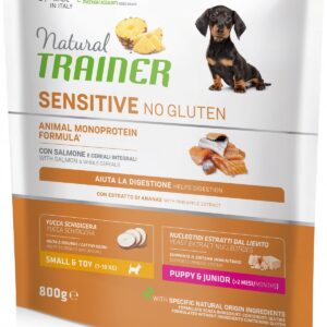 TRAINER Natural SENSITIVE No gluten Puppy&Jun Mini losos 800g