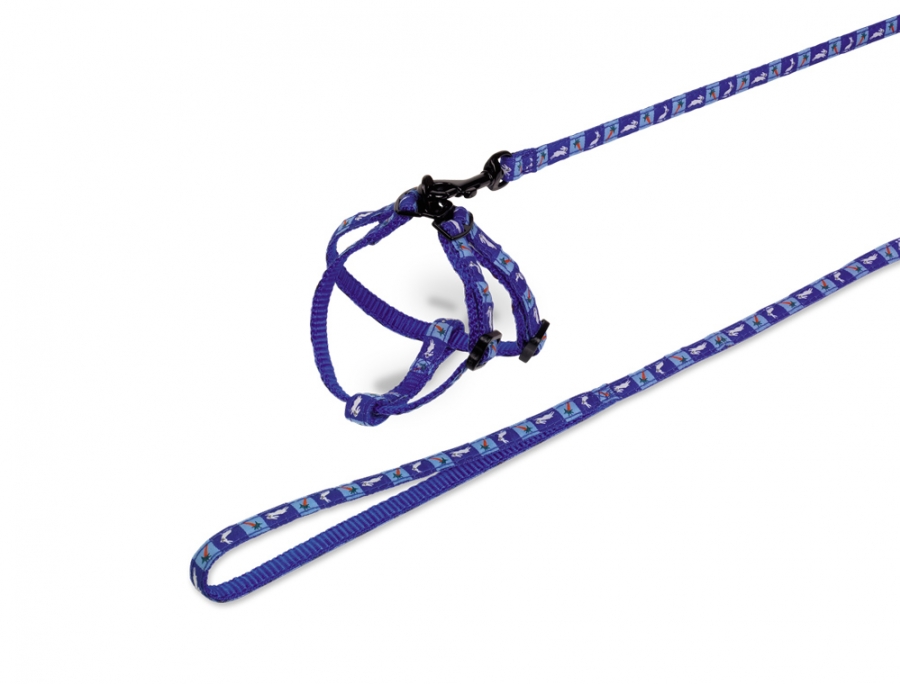 Nobby Carrot modrý postroj a vodítko pro králíka Nobby Carrot modrý postroj a vodítko pro králíka