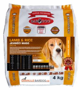 Granule Bardog Super prémiové granule Lamb rice 24/14 - 4 kg