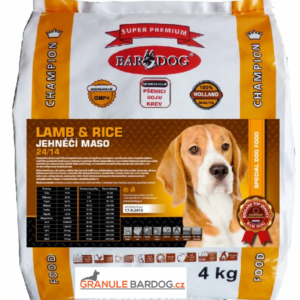 Granule Bardog Super prémiové granule Lamb rice 24/14 – 4 kg